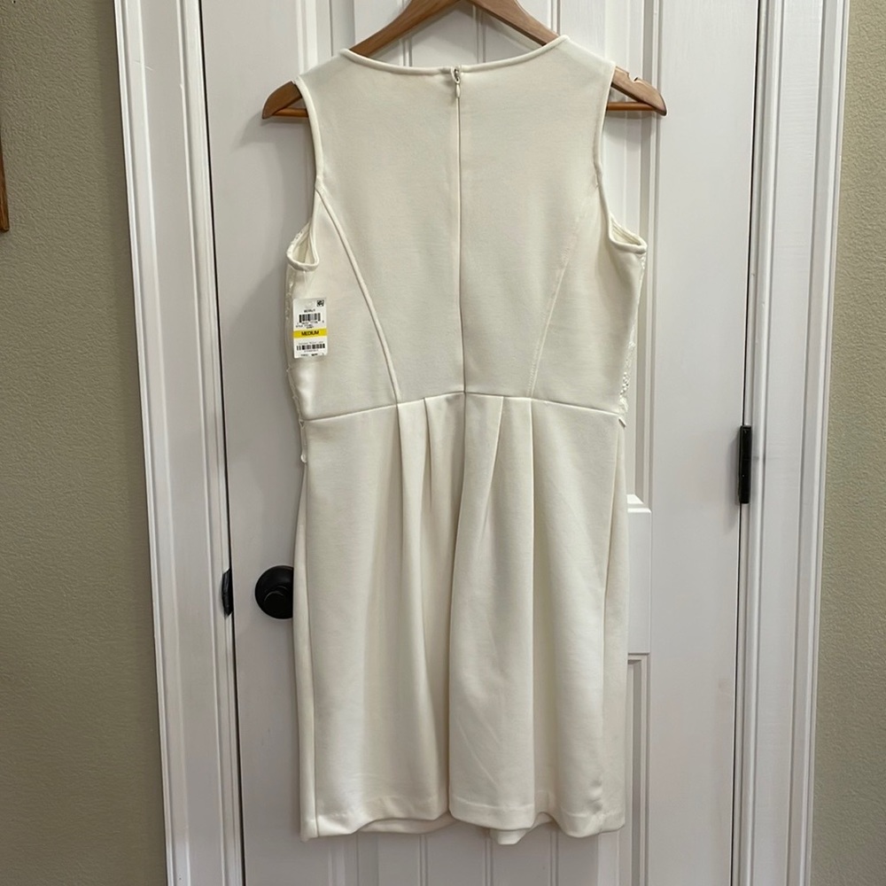 Maison Jules cream flower overlay dress. M - Picture 6 of 9